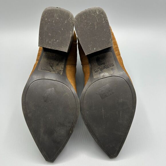 Marc Fisher Boot Maree Brown Suede Leather Ankle Heeled Bootie Western Size 7 M - Picture 8 of 10